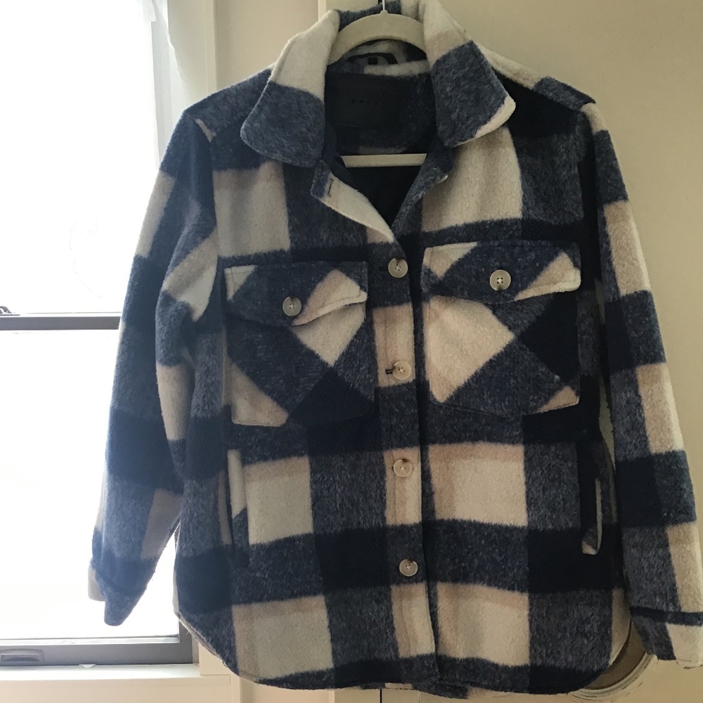 Blank NYC Flannel  Barn Jacket, Color Blue, Size M